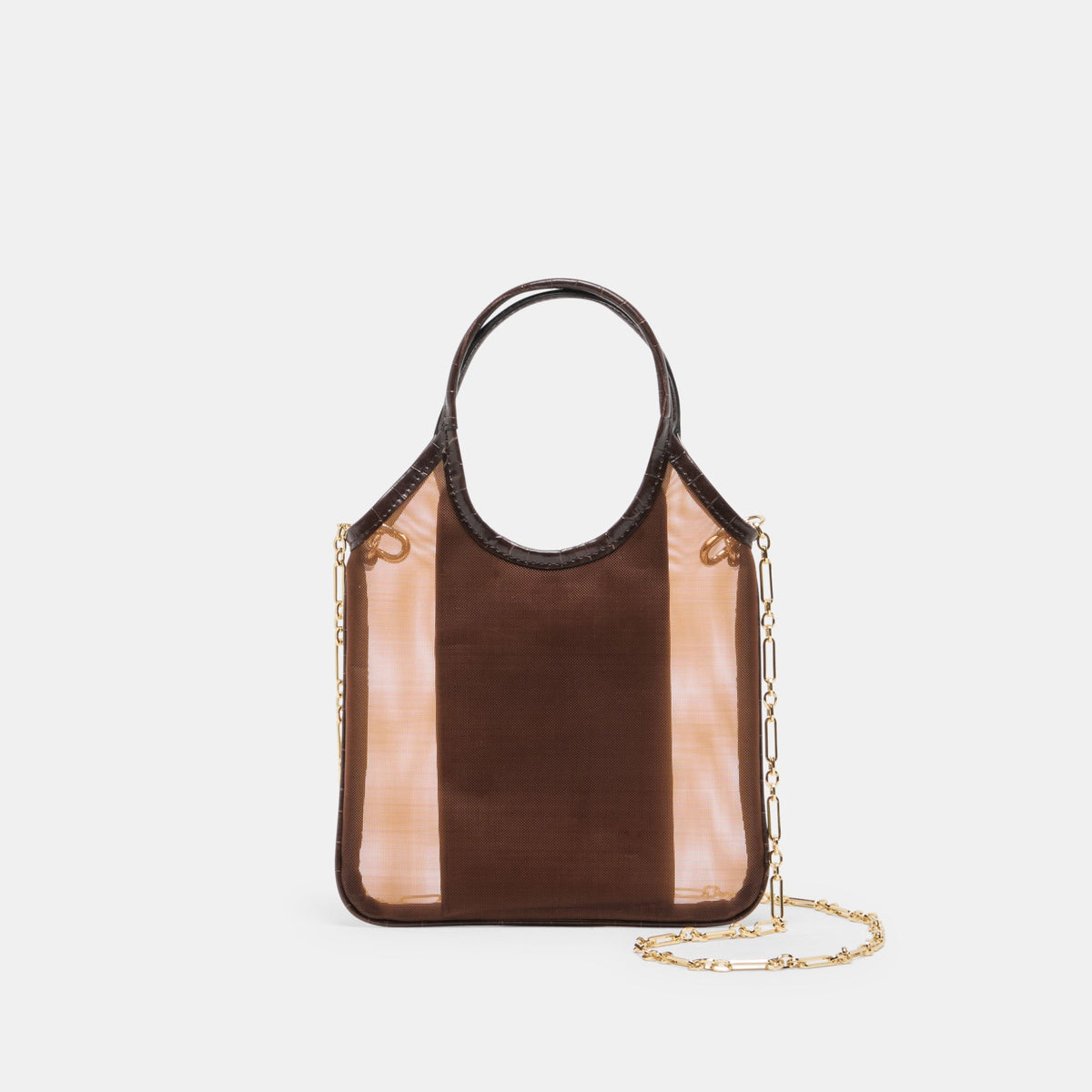 Dolce Vita HANDBAGS SYLVENE Chocolate Mesh Removable Crossbody Handbag