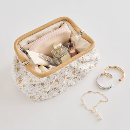 Dolce Vita HANDBAGS FIORE CLUTCH EMBROIDERED NATURAL RAFFIA
 – Dolce Vita