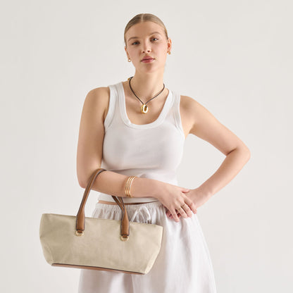 Dolce Vita HANDBAGS CLARINA Natural Canvas Shoulder Bag
