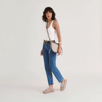 Dolce Vita HANDBAGS Burano Grey Leather Crossbody