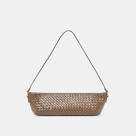 Dolce Vita HANDBAGS Savaii Brown Woven Leather Shoulder Bag