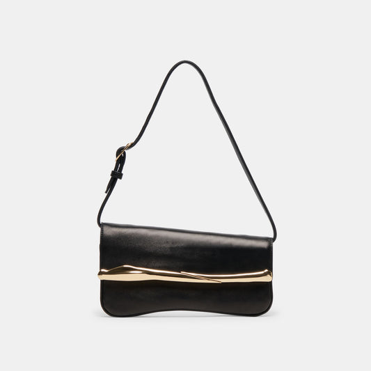 Dolce Vita HANDBAGS Azura Black Leather Shoulder Bag