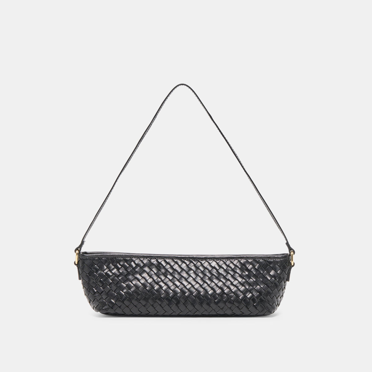 Dolce Vita HANDBAGS Savaii Black Woven Leather Shoulder Bag