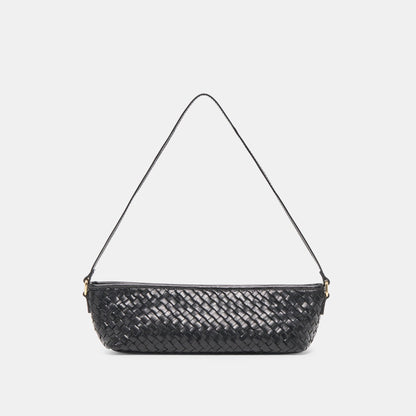 Dolce Vita HANDBAGS Savaii Black Woven Leather Shoulder Bag