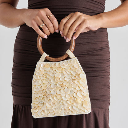 Dolce Vita HANDBAGS Allegra Natural Sequin Handbag