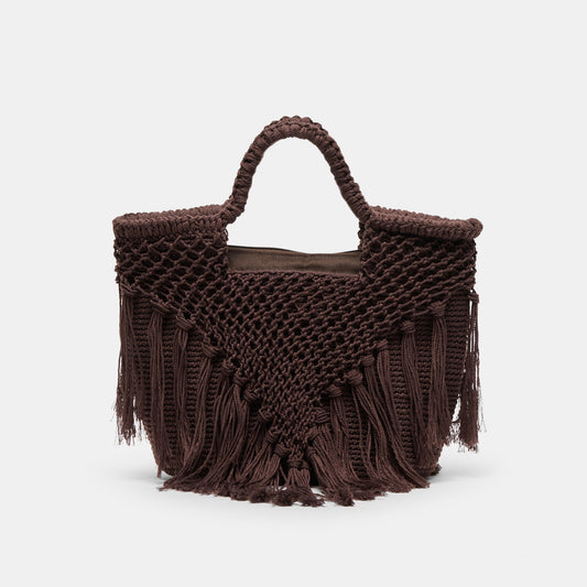 Dolce Vita HANDBAGS Birch Chocolate Crochet Handbag