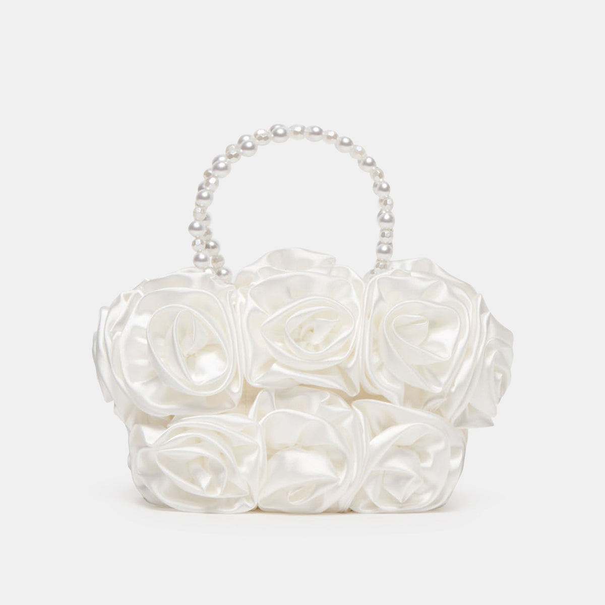 Dolce Vita HANDBAGS Aubrey White Satin Handbag