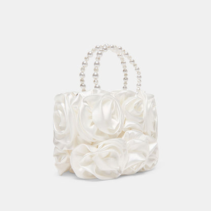 Dolce Vita HANDBAGS Aubrey White Satin Handbag