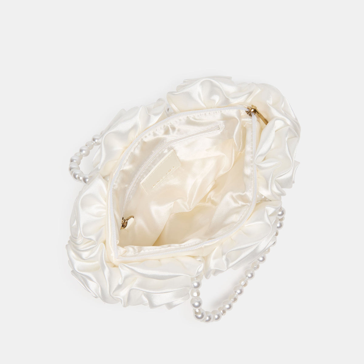 Dolce Vita HANDBAGS Aubrey White Satin Handbag