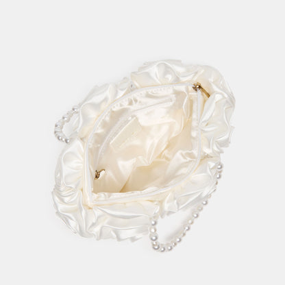 Dolce Vita HANDBAGS Aubrey White Satin Handbag