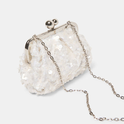 Dolce Vita HANDBAGS Kendall White Sequin Clutch