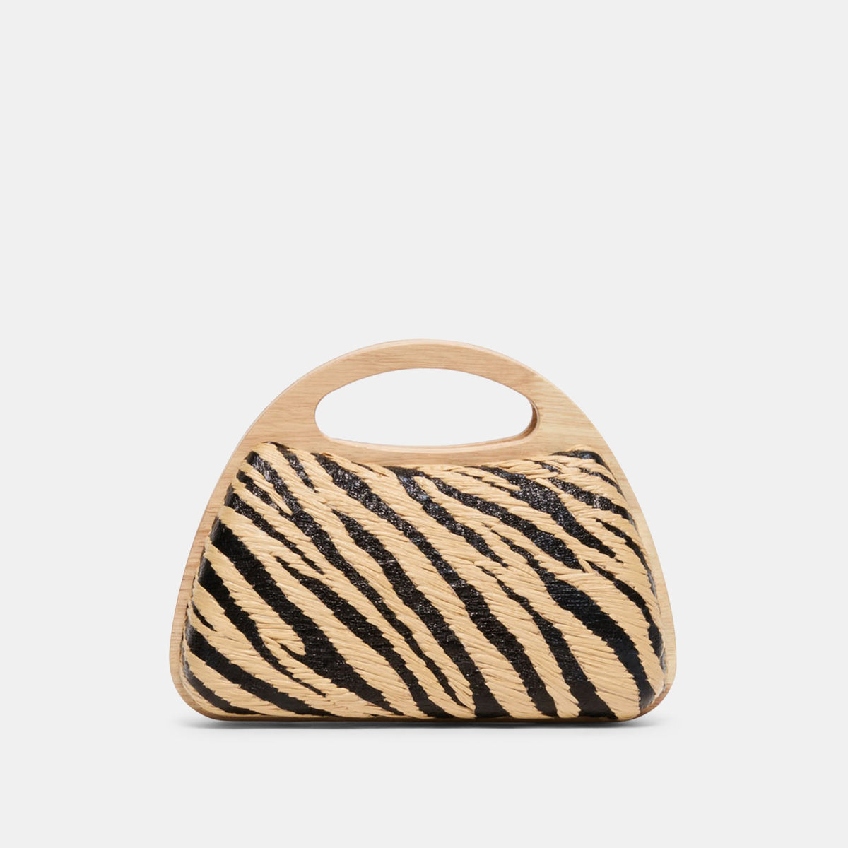 Dolce Vita HANDBAGS Maelie Black Natural Zebra Raffia Handbag