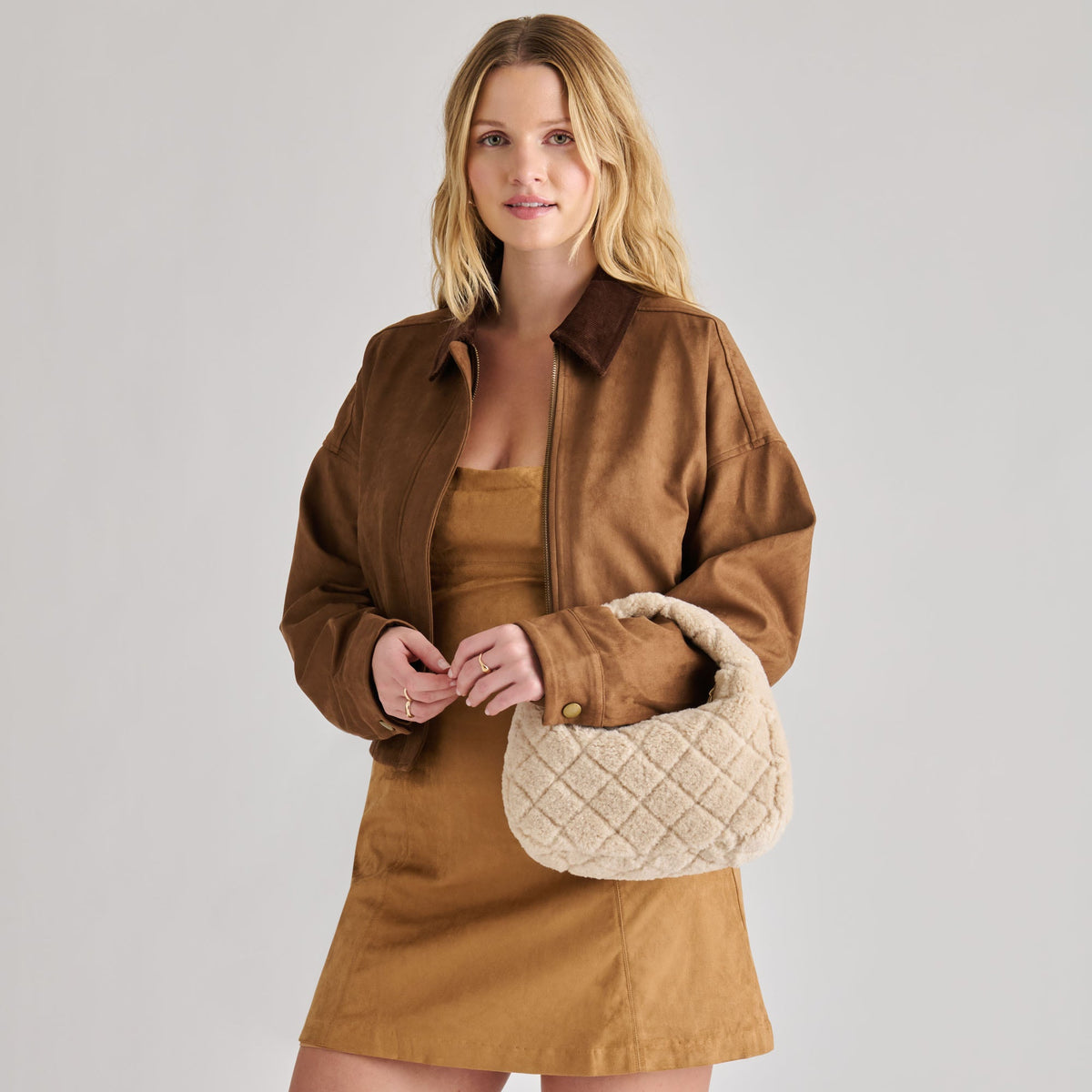 Dolce Vita HANDBAGS Frankie Natural Plush Handbag