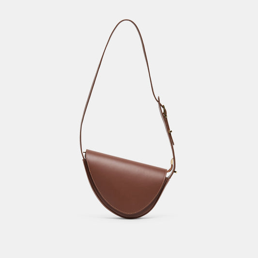 Dolce Vita HANDBAGS Sabine Brown Leather Shoulder Bag