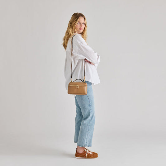 Dolce Vita HANDBAGS Leony Tan Leather Crossbody