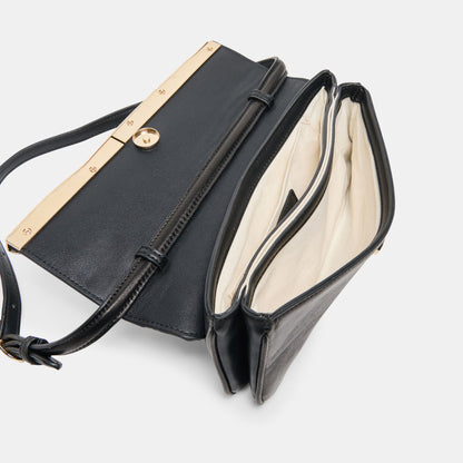 Dolce Vita HANDBAGS Azura Black Leather Shoulder Bag
