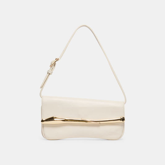 Dolce Vita HANDBAGS Azura White Leather Shoulder Bag