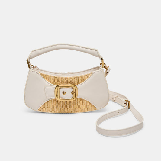 Dolce Vita HANDBAGS Nuala Raffia White Stella Handbag