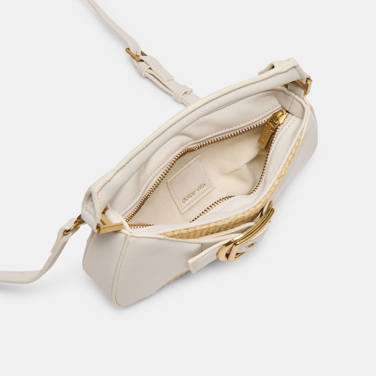 Dolce Vita HANDBAGS Nuala Raffia White Stella Handbag