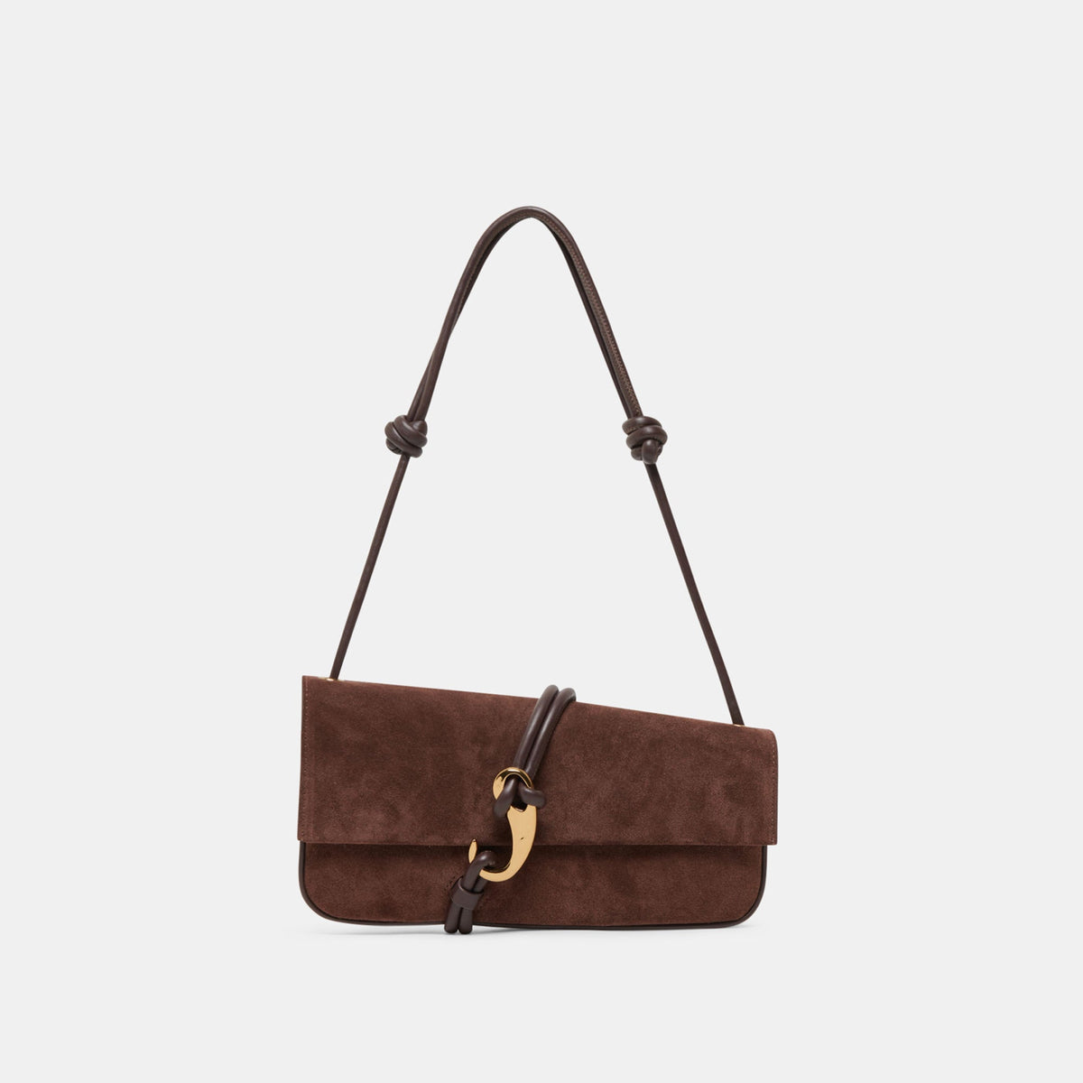 Dolce Vita HANDBAGS Alice Chocolate Suede Shoulder Bag