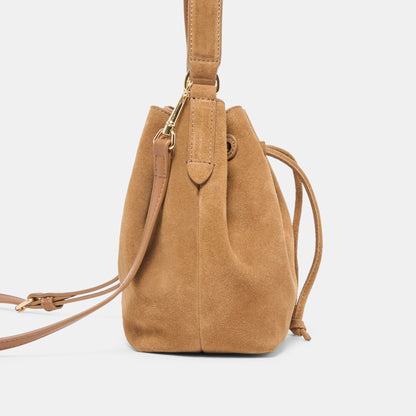 Dolce Vita HANDBAGS Amaru Brown Suede Crossbody