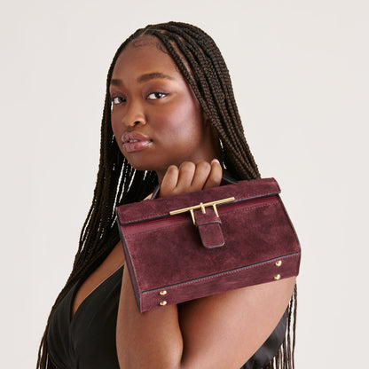 Dolce Vita HANDBAGS Zannone Burgundy Suede Crossbody