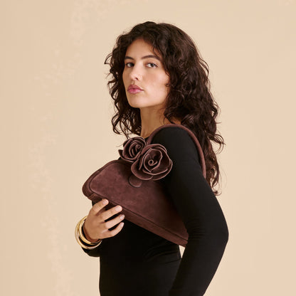 Dolce Vita HANDBAGS Boracay Chocolate Suede Shoulder Bag