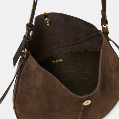 Dolce Vita HANDBAGS Bennett Espresso Suede Crossbody