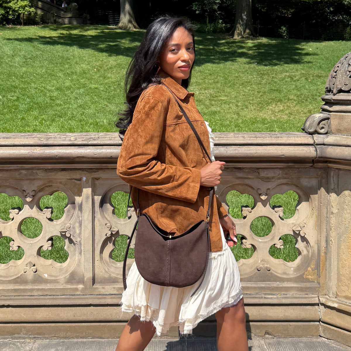 Dolce Vita HANDBAGS Bennett Espresso Suede Crossbody