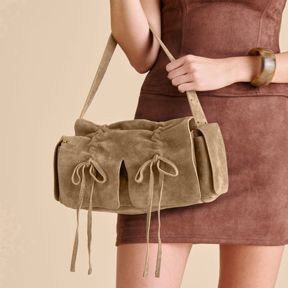 Dolce Vita HANDBAGS Hudson Olive Suede Shoulder Bag