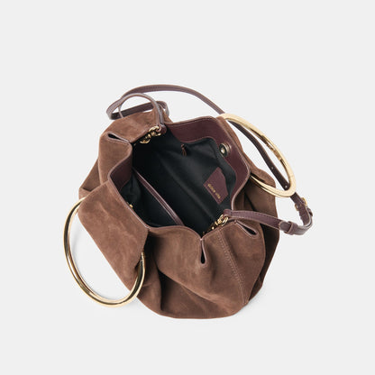 Dolce Vita HANDBAGS Channing Espresso Suede Handbag