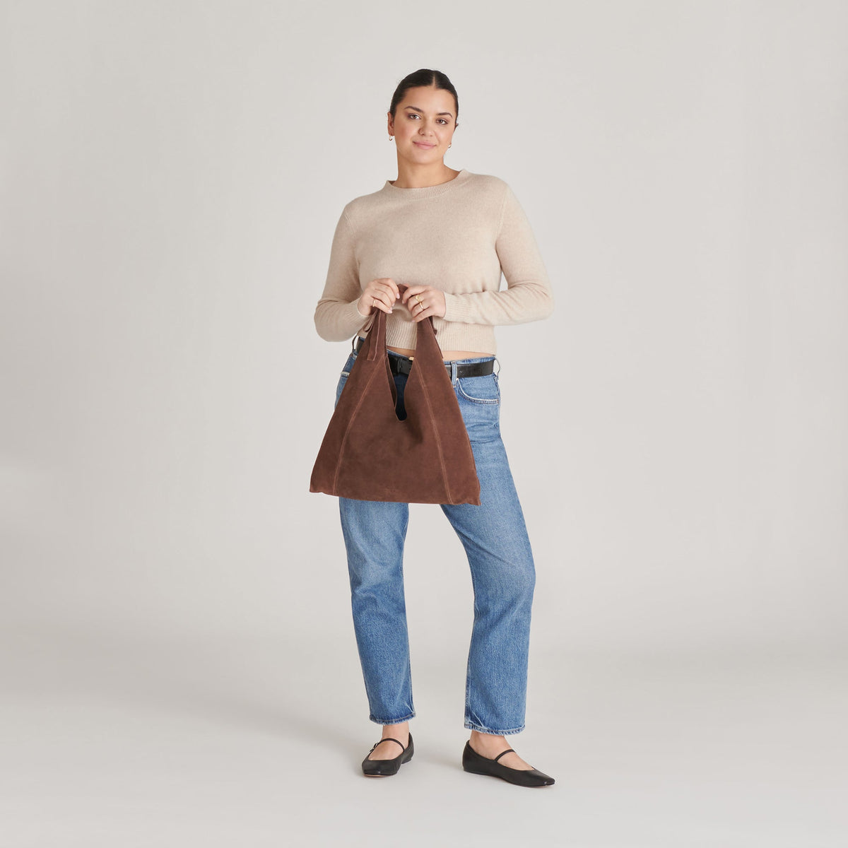 Dolce Vita HANDBAGS Marie Chocolate Suede Tote