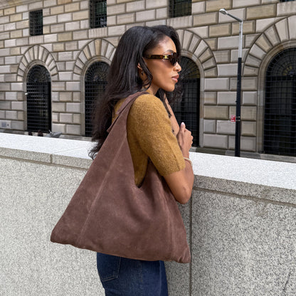 Dolce Vita HANDBAGS Marie Chocolate Suede Tote