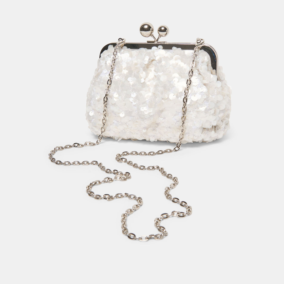 Dolce Vita HANDBAGS Kendall White Sequin Clutch