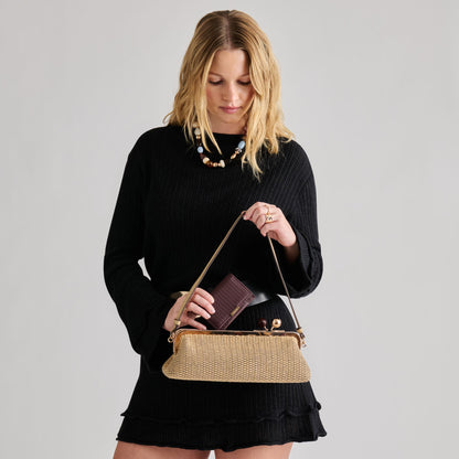 Dolce Vita HANDBAGS Ambriaa Natural Raffia Shoulder Bag