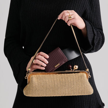 Dolce Vita HANDBAGS Ambriaa Natural Raffia Shoulder Bag