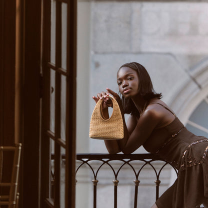 Dolce Vita HANDBAGS EVELISE Natural Raffia Mini Handbag