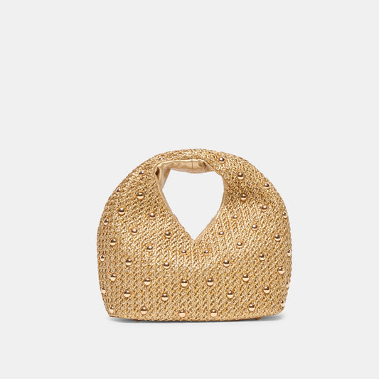 Dolce Vita HANDBAGS Dahlia Gold Raffia Handbag