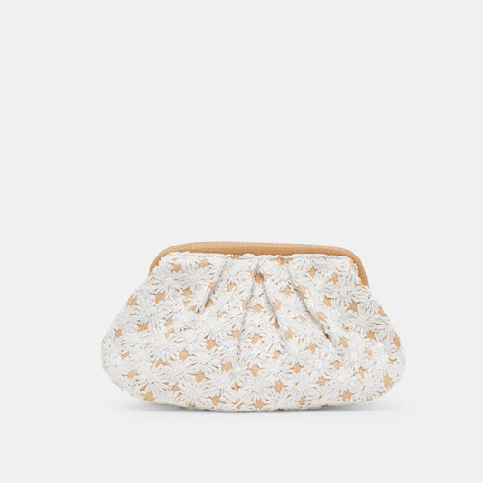 Dolce Vita HANDBAGS FIORE CLUTCH EMBROIDERED NATURAL RAFFIA
 – Dolce Vita