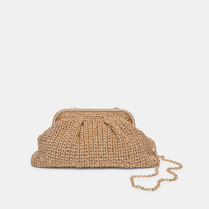 Dolce Vita ACCESSORIES Ione Gold Crochet Clutch