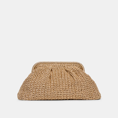 Dolce Vita ACCESSORIES Ione Gold Crochet Clutch