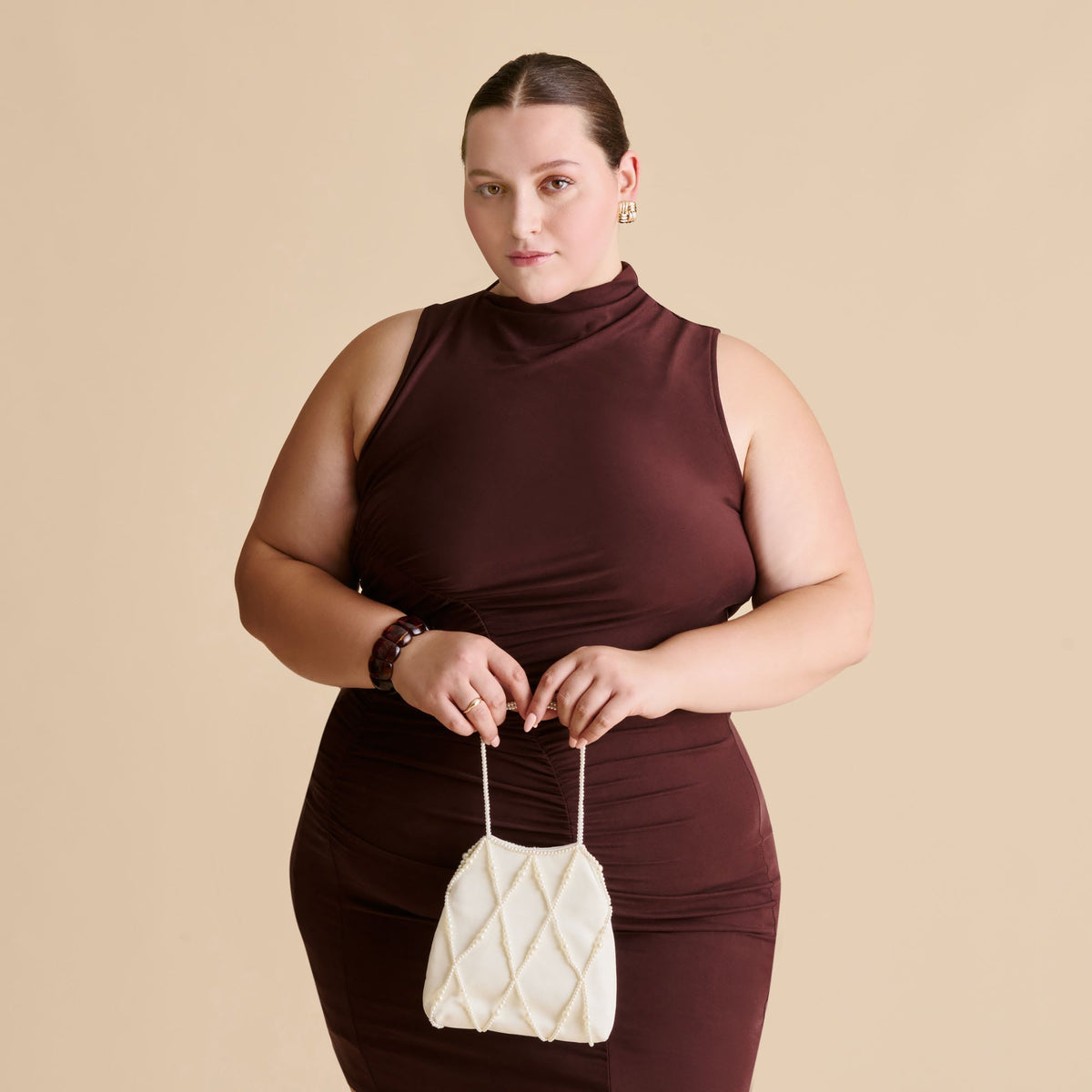 Dolce Vita ACCESSORIES Serilda Ivory Satin Handbag