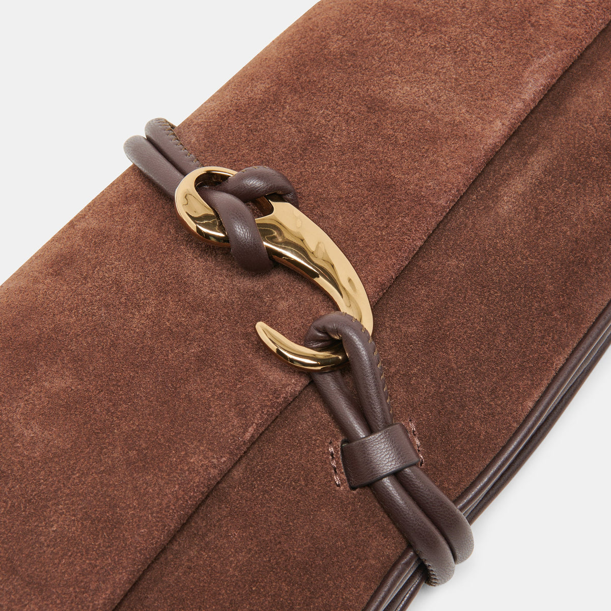 Dolce Vita ACCESSORIES Alice Chocolate Suede Shoulder Bag