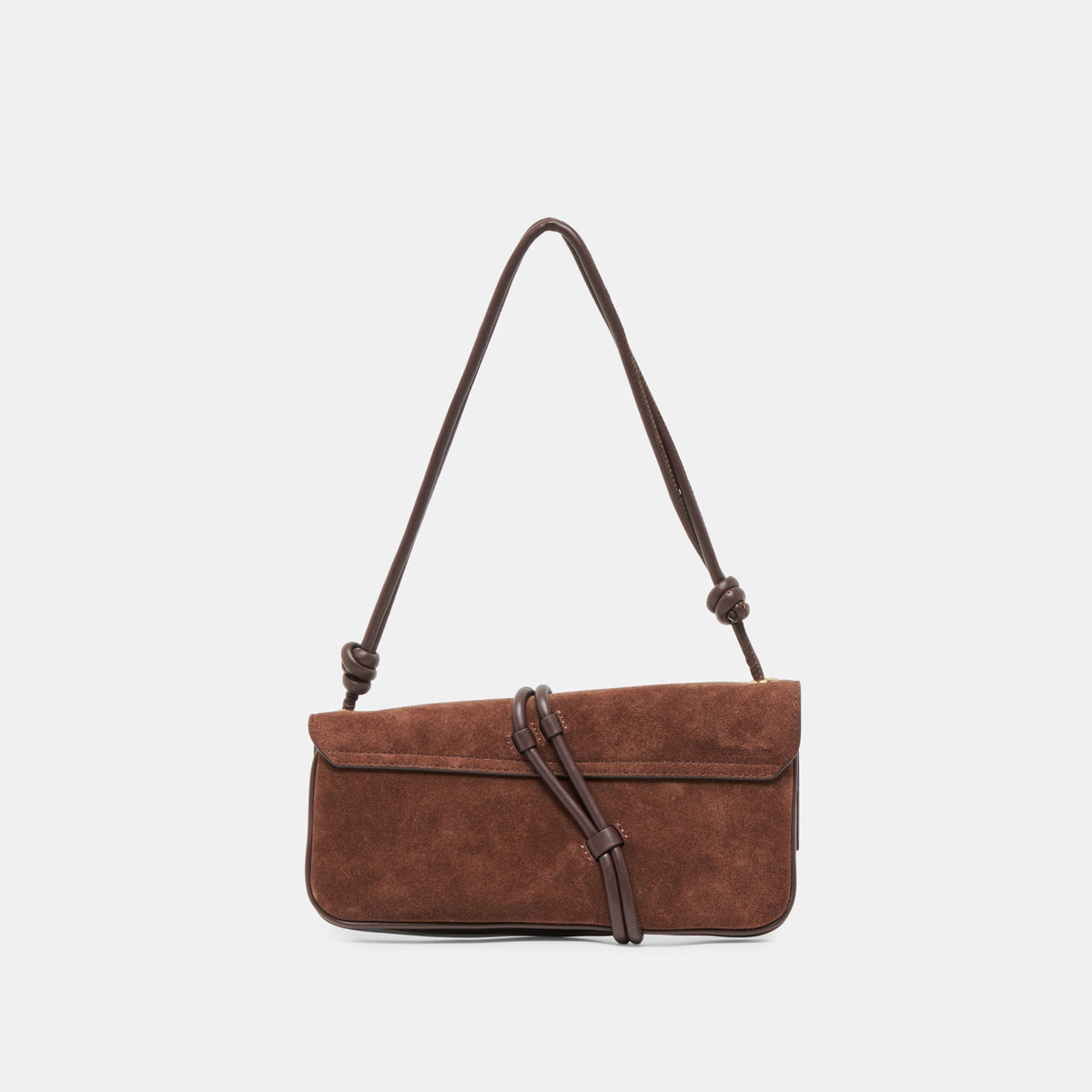 Dolce Vita ACCESSORIES Alice Chocolate Suede Shoulder Bag