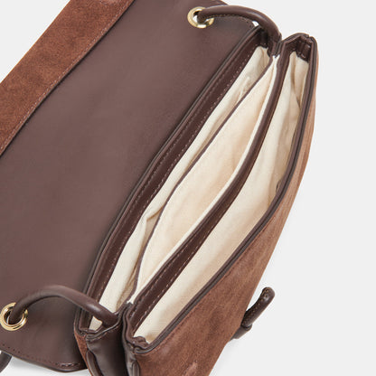Dolce Vita ACCESSORIES Alice Chocolate Suede Shoulder Bag