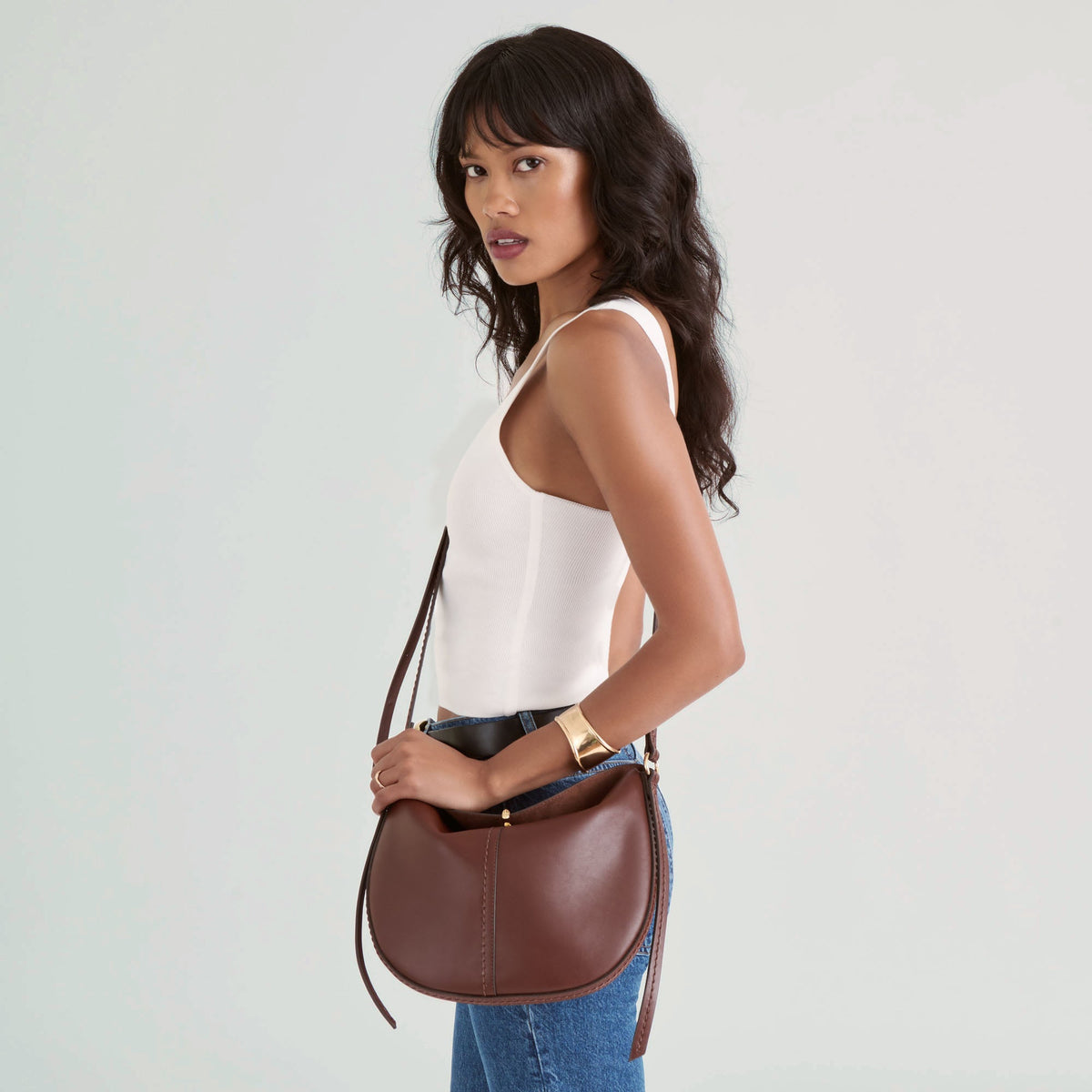 Dolce Vita ACCESSORIES Burano Brown Leather Crossbody