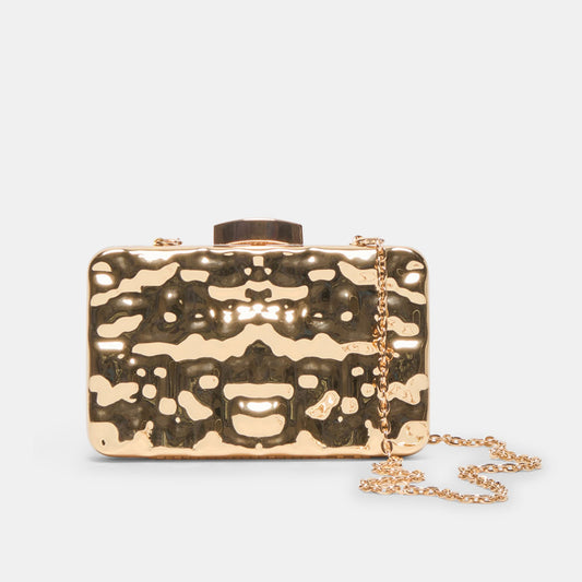 Dolce Vita ACCESSORIES Delia Gold Metal Clutch