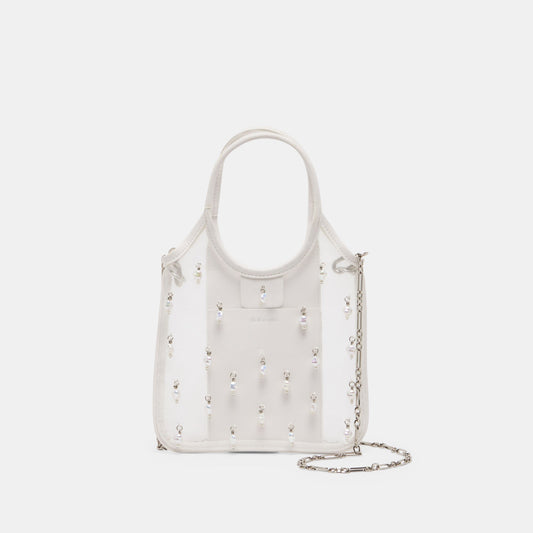 Dolce Vita ACCESSORIES SYLVENE PEARL White Mesh Removable Crossbody Handbag