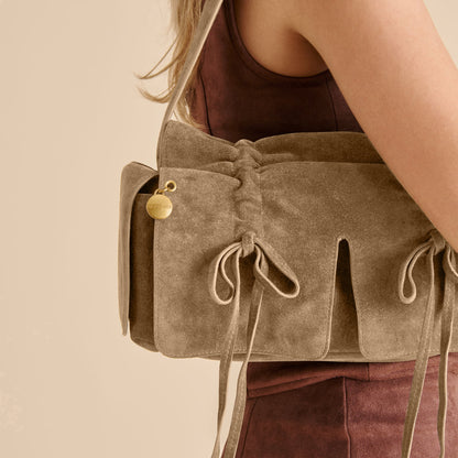 Dolce Vita ACCESSORIES Hudson Olive Suede Shoulder Bag