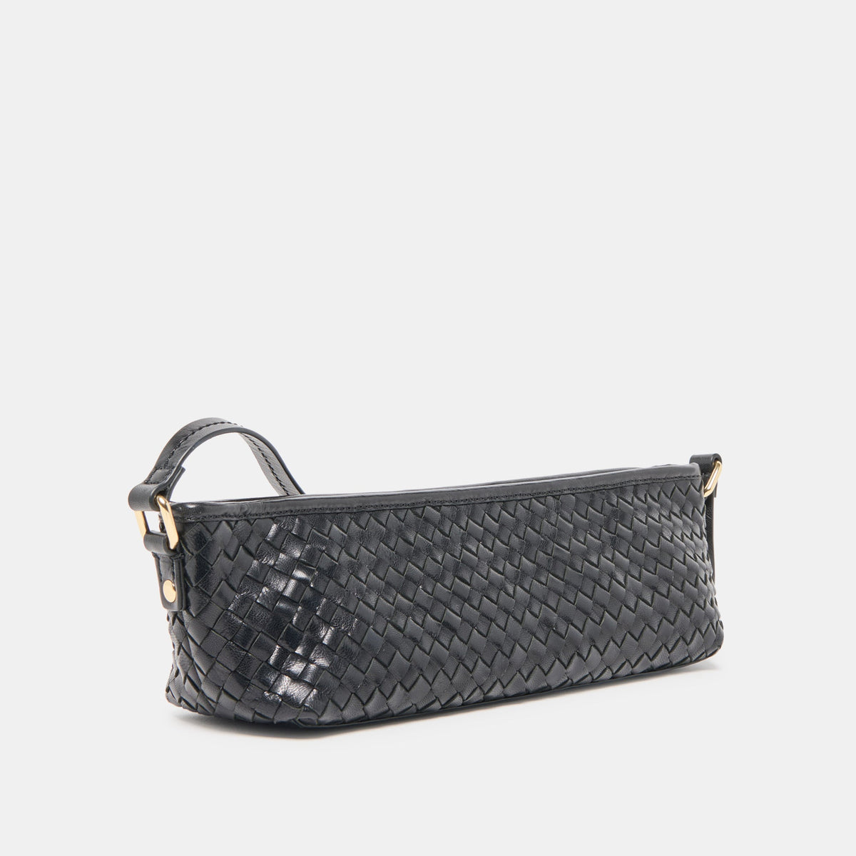 Dolce Vita ACCESSORIES Savaii Black Woven Leather Shoulder Bag